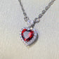 Zenat Vintage Heart Cubic Zirconia Love Necklace