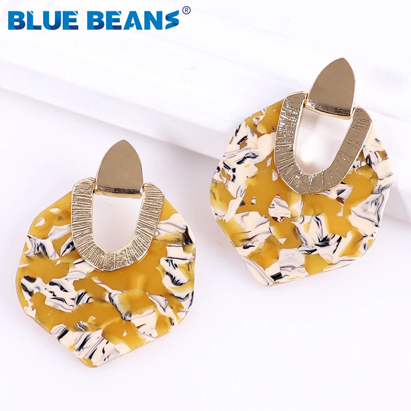 Zenat Bohemian Acrylic Earrings – Colorful Minimalist Statement