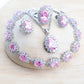Zenat Blue Zirconia Silver 925 Women Bridal  Necklace Set
