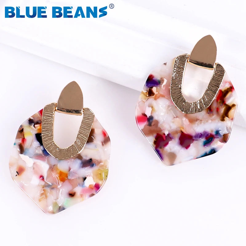 Zenat Bohemian Acrylic Earrings – Colorful Minimalist Statement