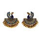 Zenat Ethnic Peacock Pearl Tassel Jhumka Earrings