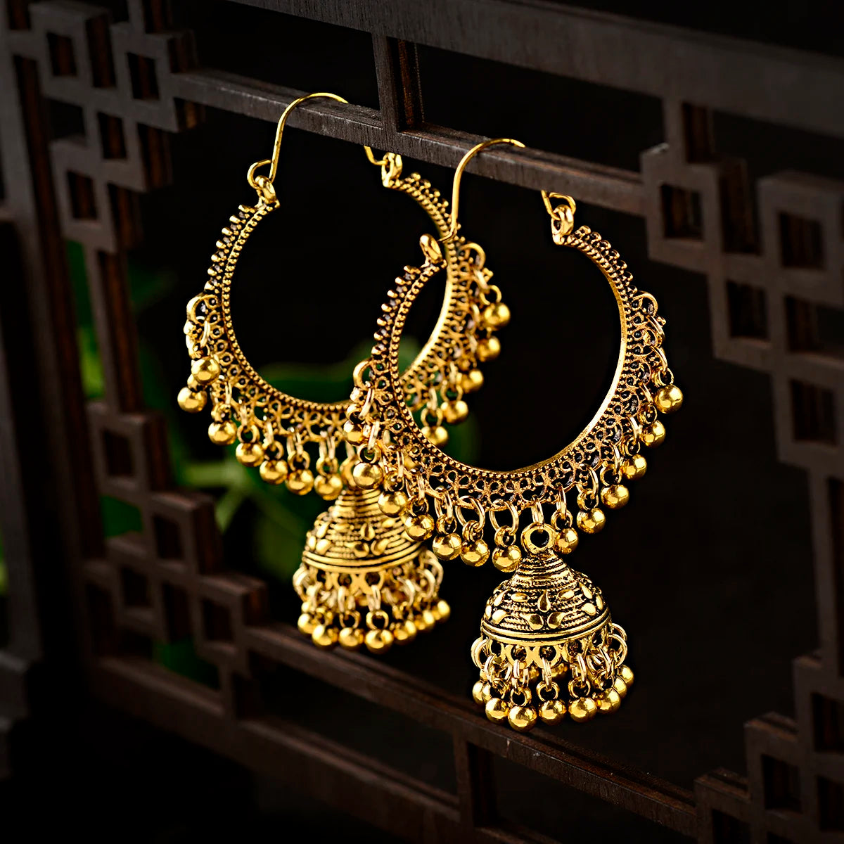 Zenat Trendy Indian Jhumka Charm Stud Earrings