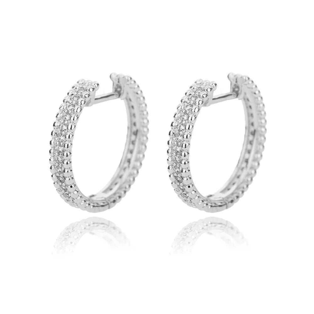 Zenat Round Hoop Stainless Steel Earrings for Women