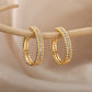 Zenat Round Hoop Stainless Steel Earrings for Women