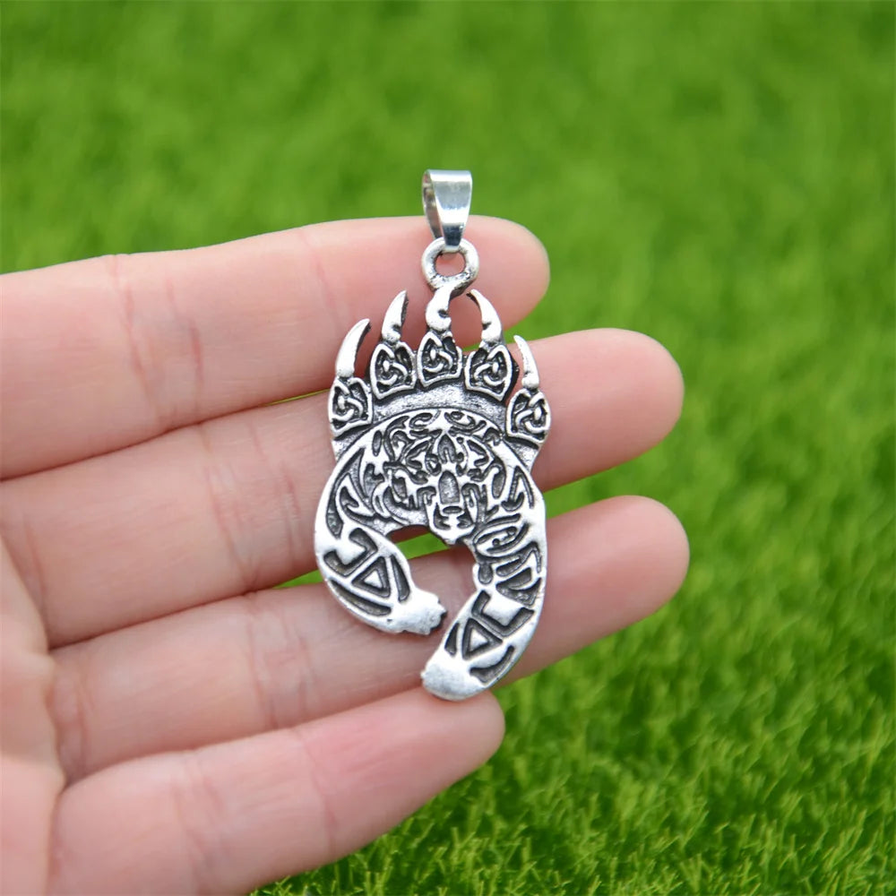 Zenat Bear Paw Veles Viking Pendant Necklace