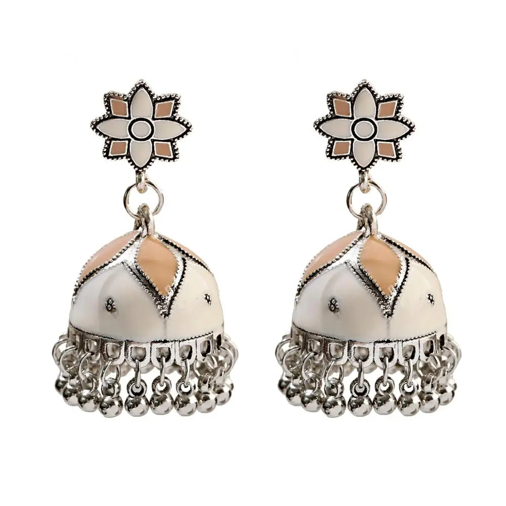 Zenat Trendy Indian Jhumka Charm Stud Earrings