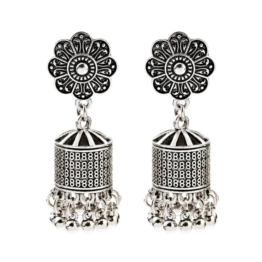 Zenat Trendy Indian Jhumka Charm Stud Earrings