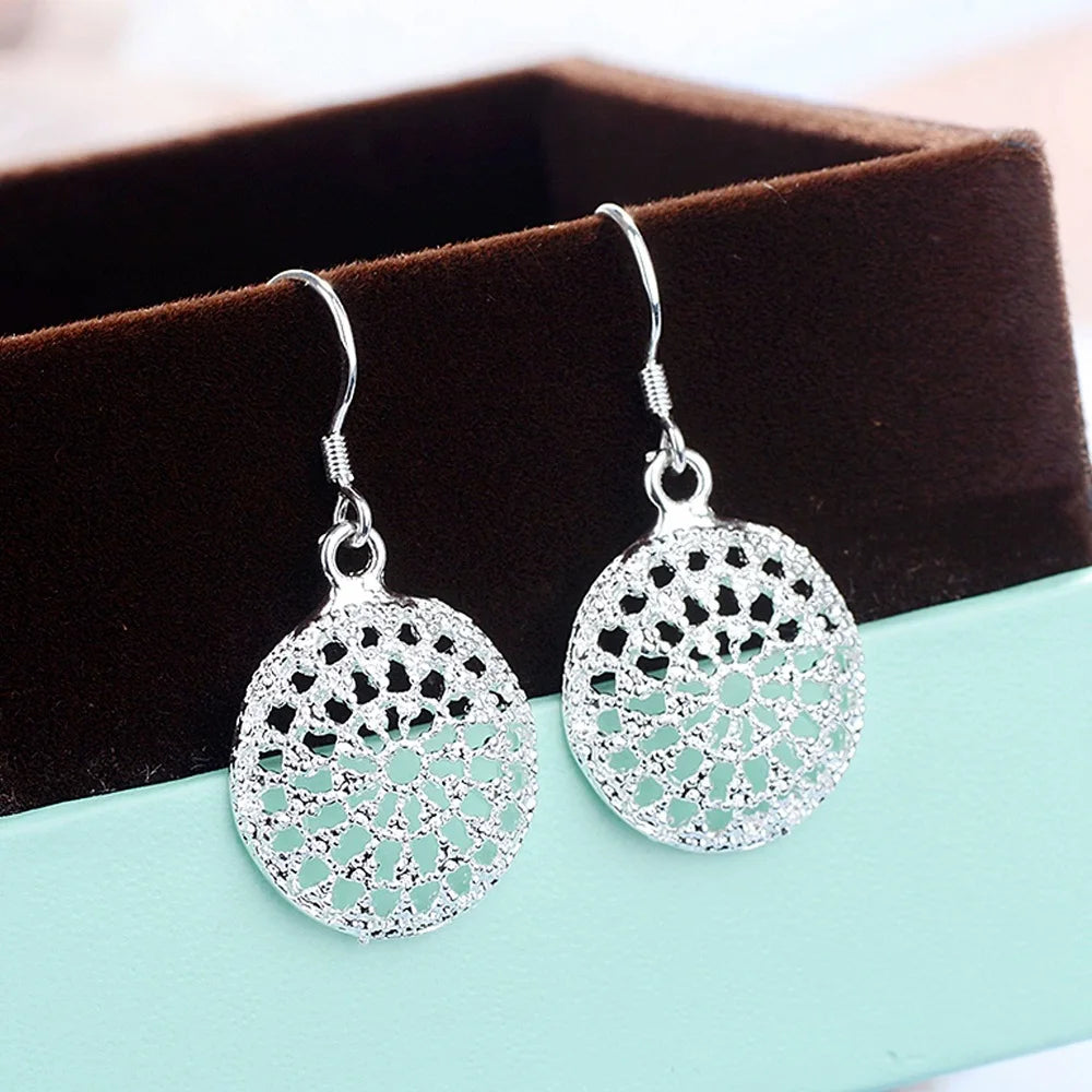 Zenat 925 Silver Round Earrings – Wedding & Party