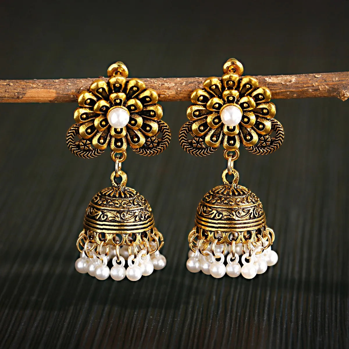 Zenat Trendy Indian Jhumka Charm Stud Earrings