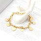 Zenat Stainless Steel Heart Coin Charm Bracelet for Women