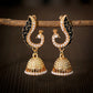 Zenat Ethnic Peacock Pearl Tassel Jhumka Earrings