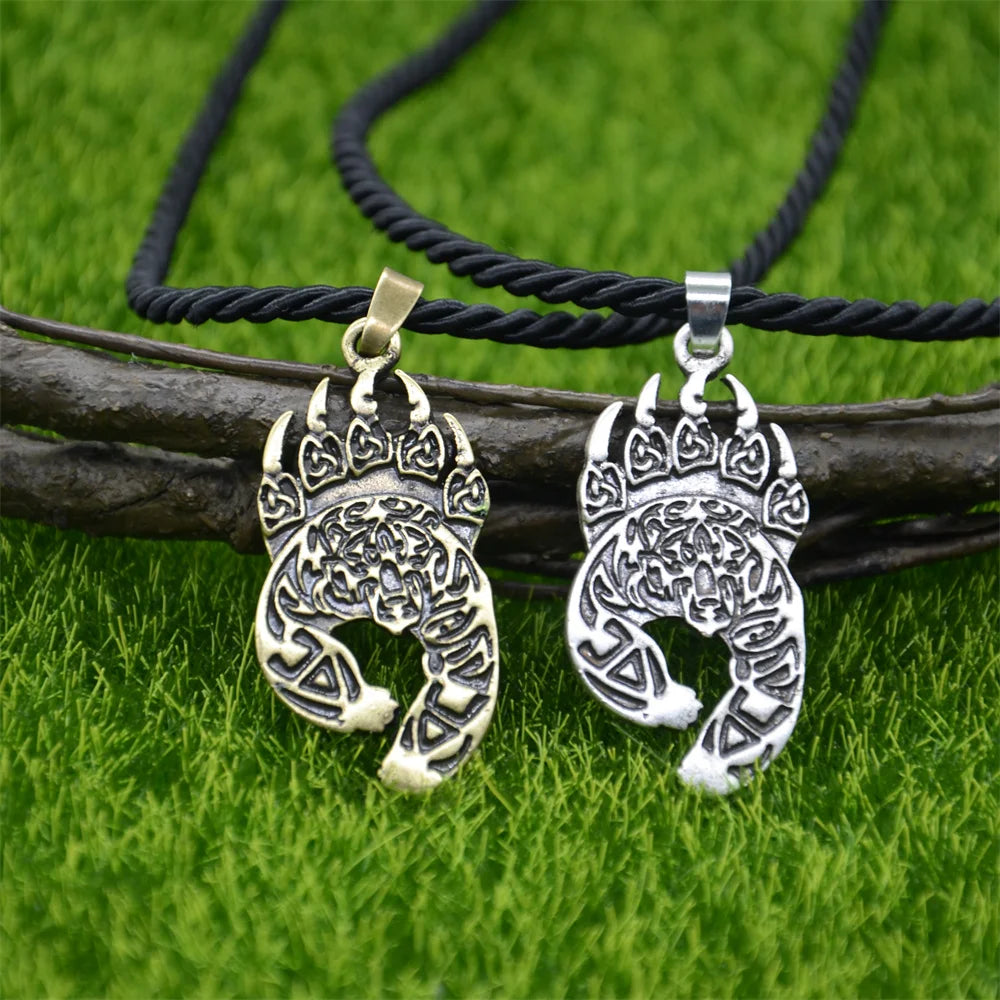 Zenat Bear Paw Veles Viking Pendant Necklace