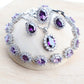 Zenat Blue Zirconia Silver 925 Women Bridal  Necklace Set