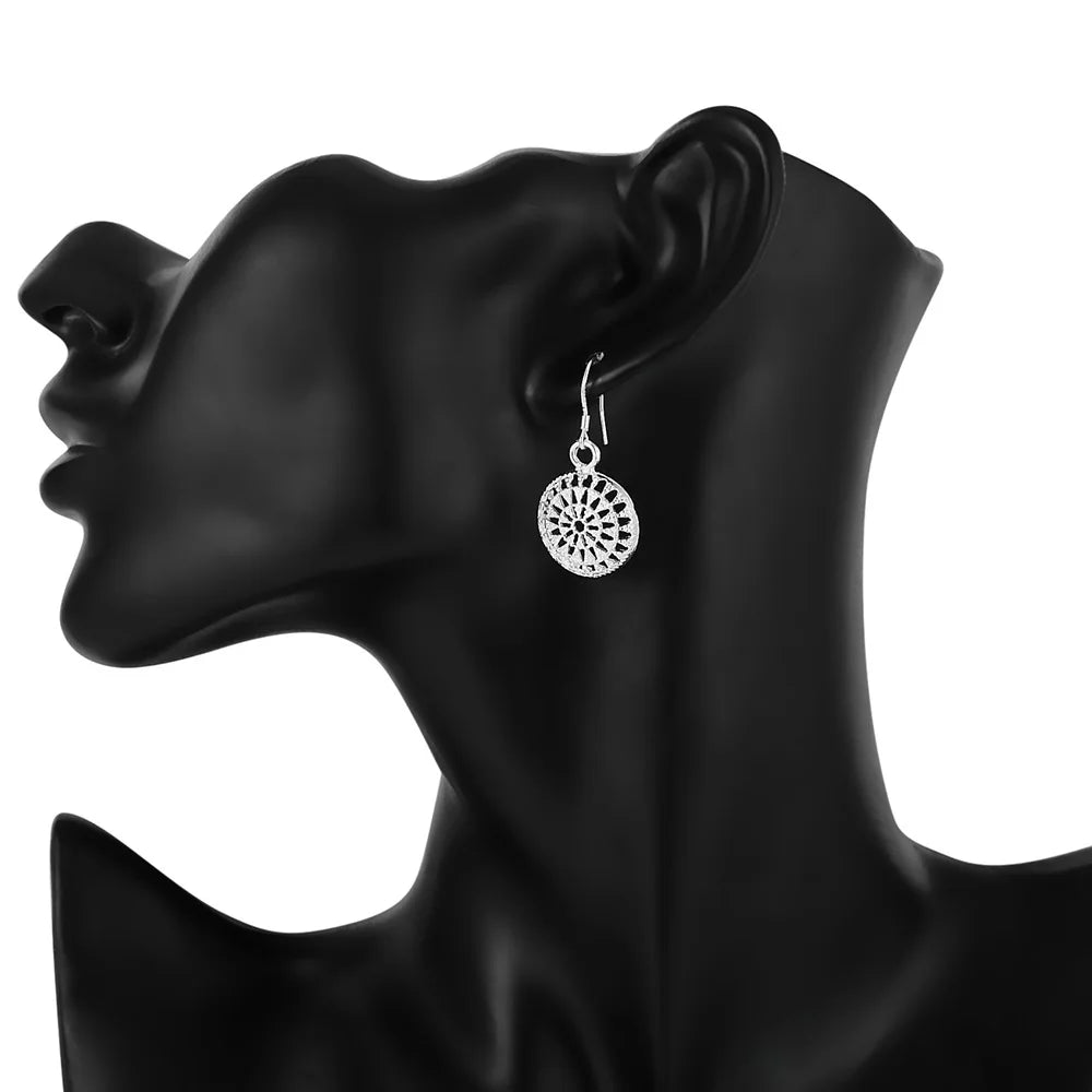 Zenat 925 Silver Round Earrings – Wedding & Party
