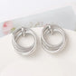 Exaggerated Twisted Dangle Earrings for Women Gold Color Metal Drop Earrings Heavy Multi Circles Earrings pendientes mujer