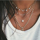 New Vintage Crystal Geometry Star Moon Lock Necklace For Women 2020 Boho Multi-level Pendants Necklaces Chokers Jewelry Gift