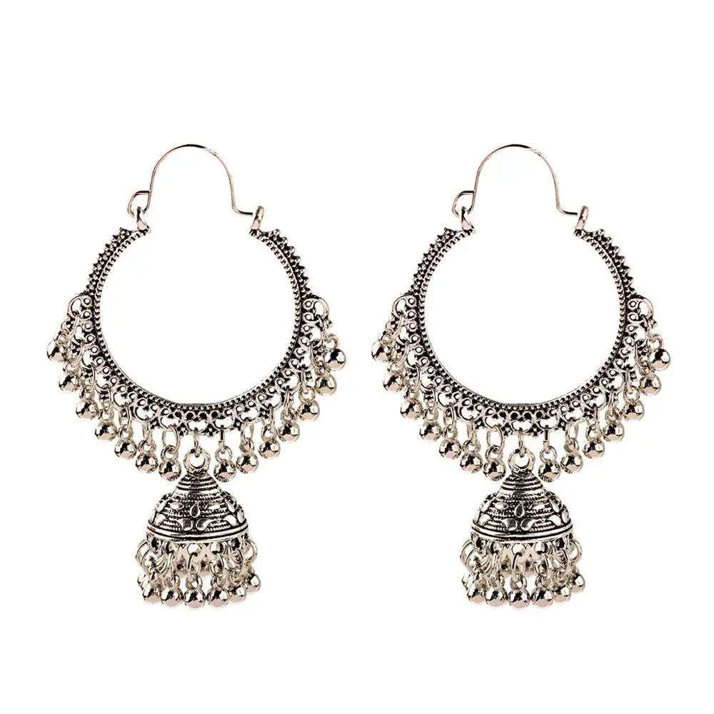 Zenat Trendy Indian Jhumka Charm Stud Earrings