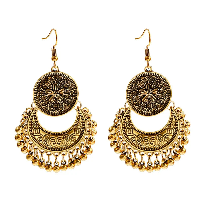 Zenat Silver Color Jhumka Earrings