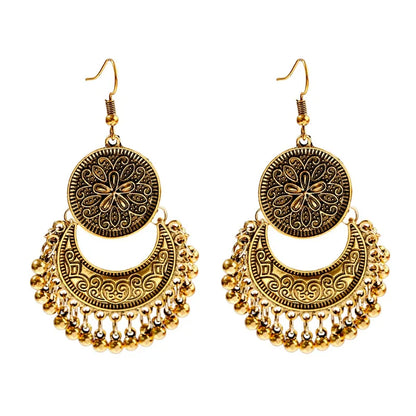 Zenat Silver Color Jhumka Earrings