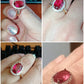 Zenat Huitan Big Oval Rose Red CZ Ring