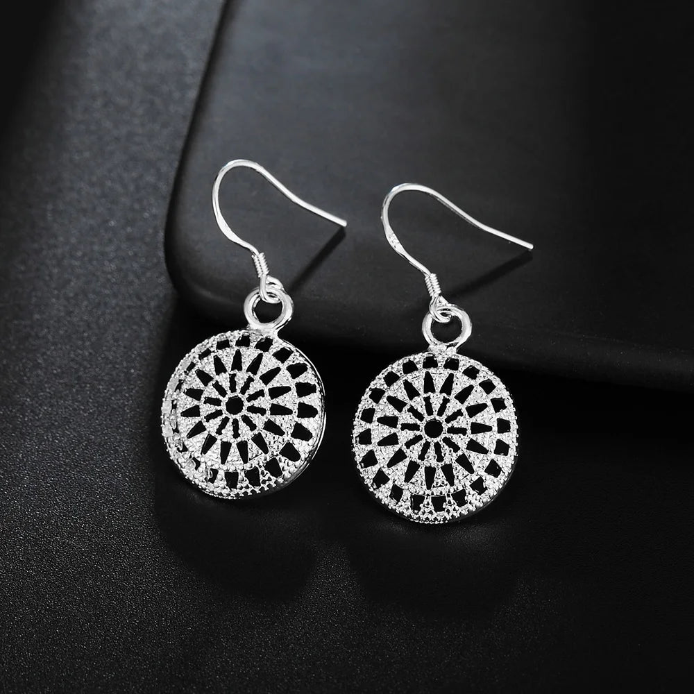 Zenat 925 Silver Round Earrings – Wedding & Party