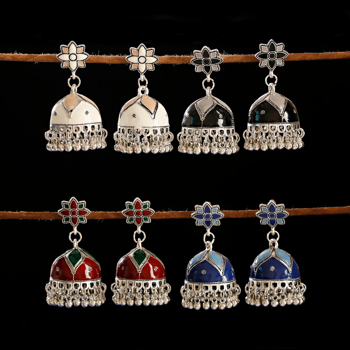 Zenat Trendy Indian Jhumka Charm Stud Earrings