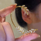 Zenat Silver Leaf Butterfly Clip Earrings – Non-Pierced Sparkle