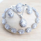 Zenat Blue Zirconia Silver 925 Women Bridal  Necklace Set