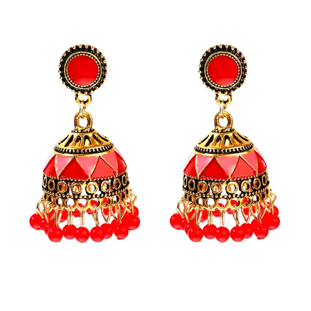 Zenat Trendy Indian Jhumka Charm Stud Earrings