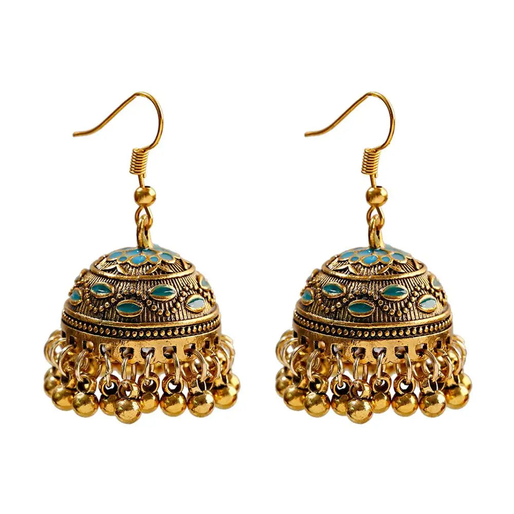 Zenat Trendy Indian Jhumka Charm Stud Earrings