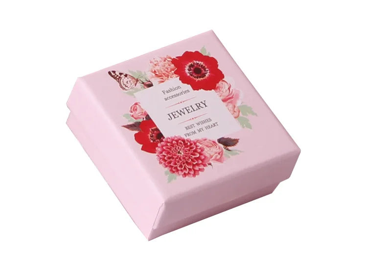 Pink Print 5Sizes Gift Box For Bracelets Earring Ring Necklace