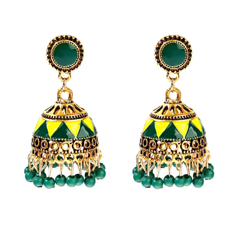 Zenat Trendy Indian Jhumka Charm Stud Earrings