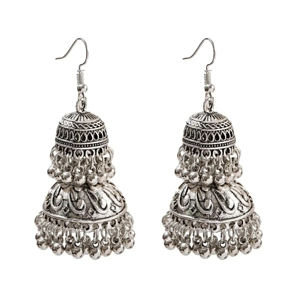 Zenat Trendy Indian Jhumka Charm Stud Earrings