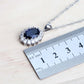 Zenat Blue Zirconia Silver 925 Women Bridal  Necklace Set