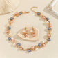 Zenat Luxury Pearl Necklace Leaf Style Set