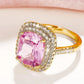 Zenat Pink Sparkling Zircon Princess Square Ring