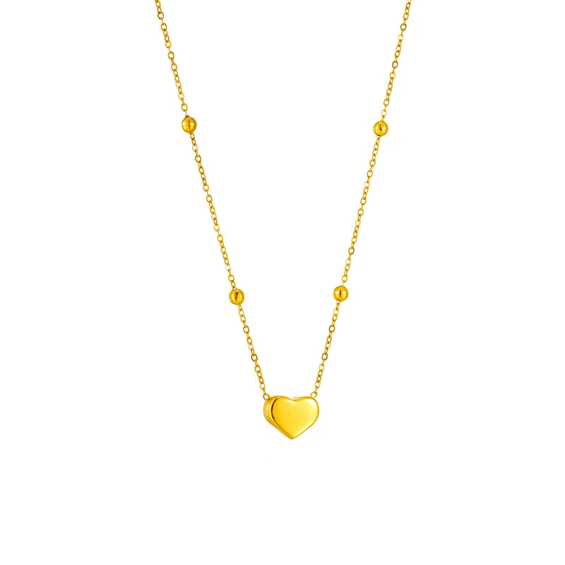 Zenat 316L Stainless Steel Golden Heart Chain Bracelets