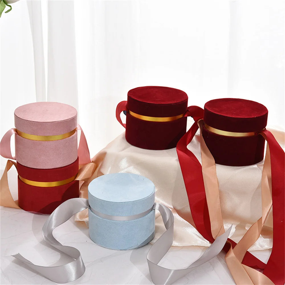 Candy Box With Bow Ribbon Round Gift Packaging Boxes