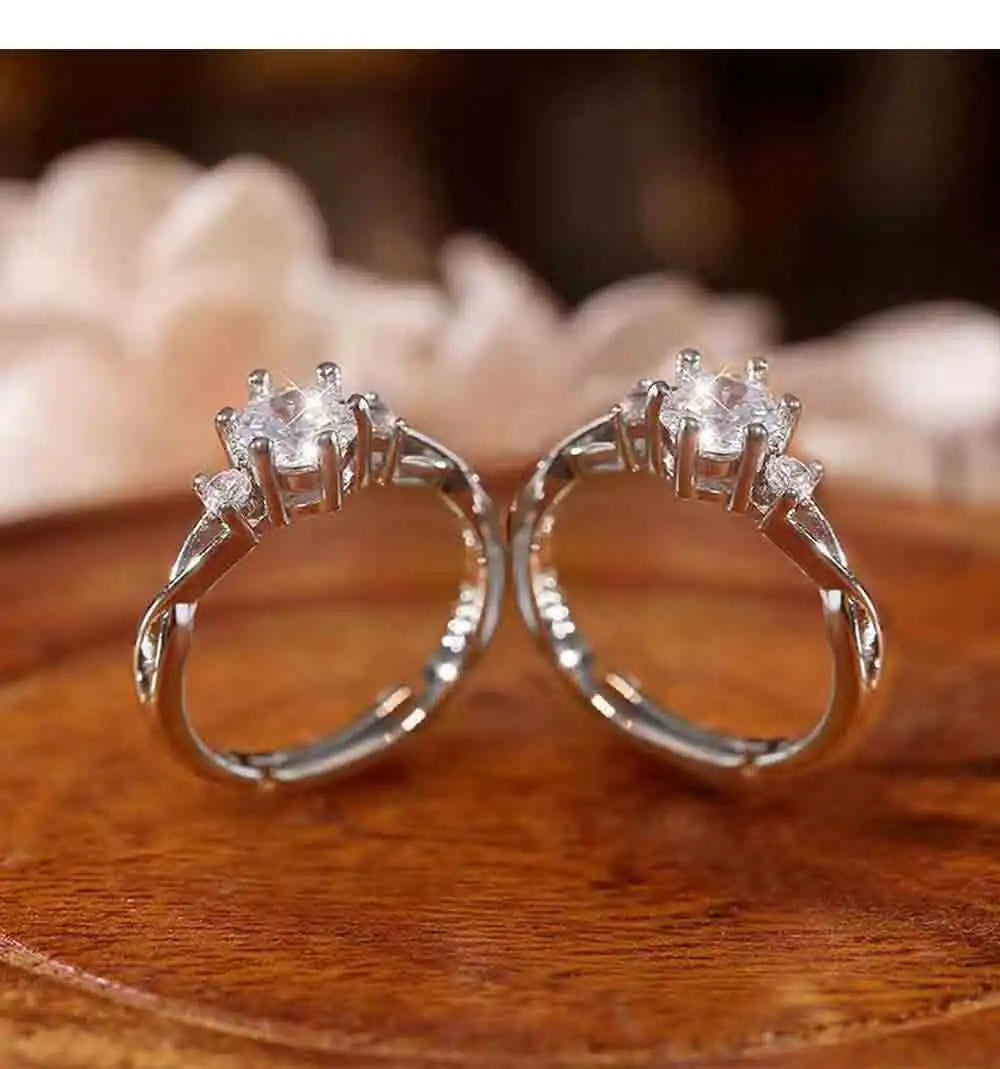 Zenat Vintage Hollow Zircon Adjustable Ring