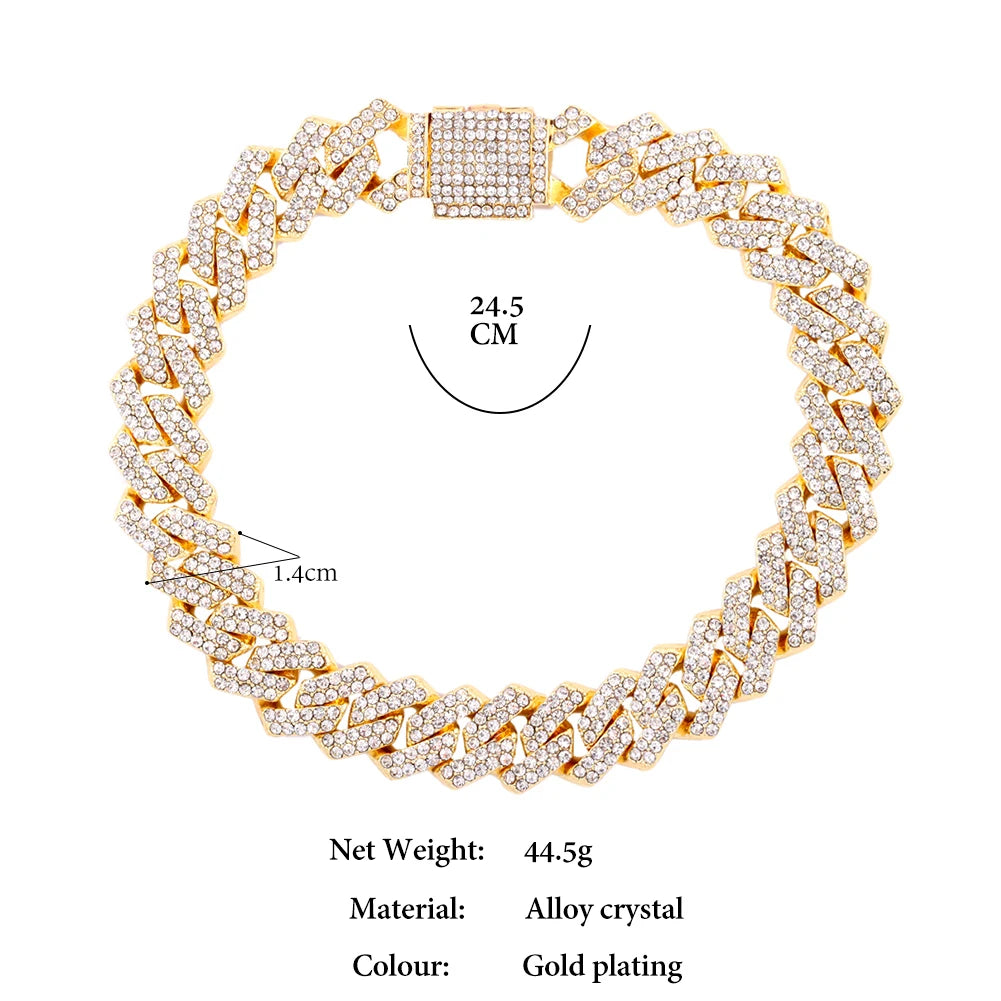 Zenat Iced Out Chunky Cuban Anklet for Women
