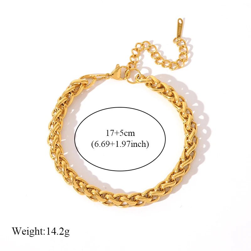 Twisted Bracelet 18K Gold Plated Waterproof 316 Steel