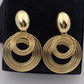 Zenat Big Round Statement Earrings – Gold & Silver