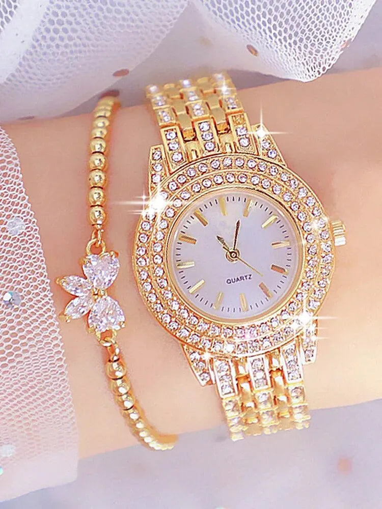 Zenat Zircon Studded Watch For women