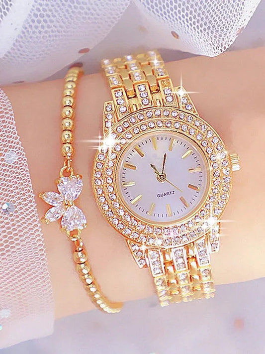 Zenat Zircon Studded Watch For women