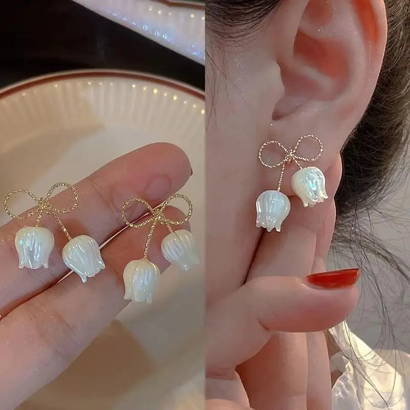 925 Silver Needle Green Flower Earrings For Women Korean Fashion Jewelry 2025 Trending Luxury Zircon Leaf Women's Stud Earrings