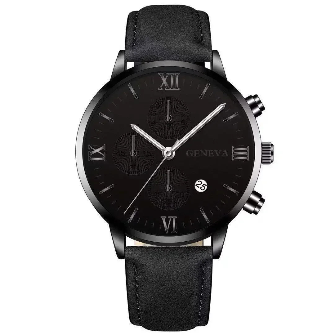 Zenat Geneva Wristwatch Alloy Case Leather