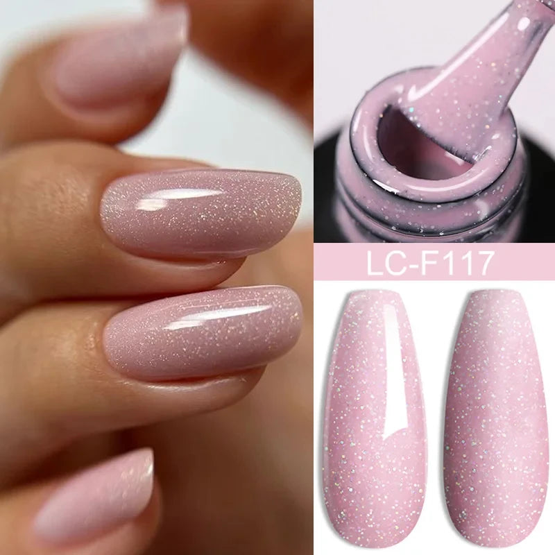 Zenat Bright Red Sparkling Glitter Gel Nail Polish