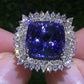 Zenat Luxury Prong Rings – Deep Blue Zircon