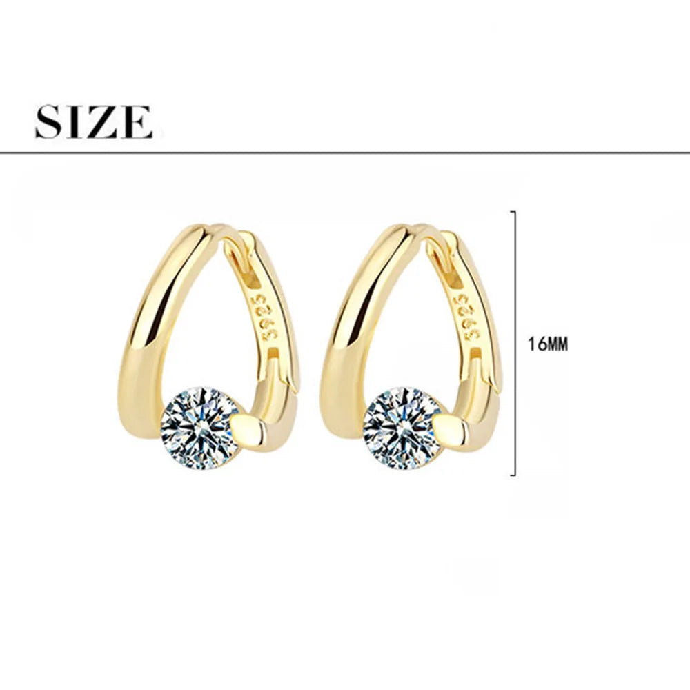 Zenat 925 Silver Gold Crystal Earrings – Luxury Trend