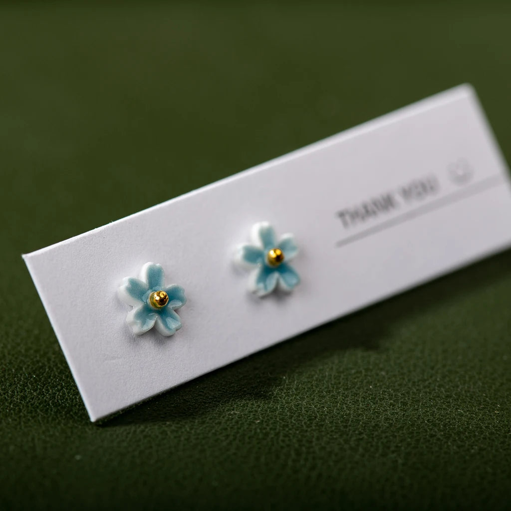 Zenat Handmade Multicolor Ceramic Flower Earrings